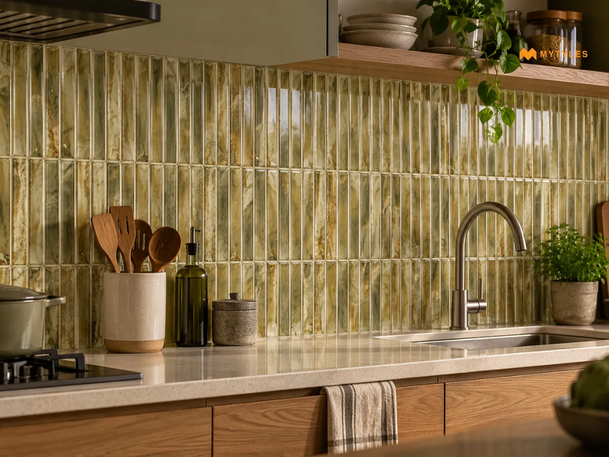 Vertical KitKat Tile Backsplash